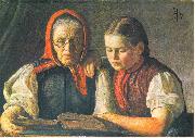 Hans Thoma Mutter und Schwester des Kunstlers Sweden oil painting artist